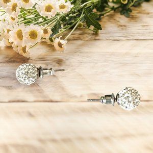 Clear Swarovski Crystal Ball Stud Earrings